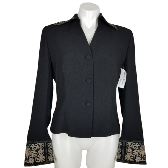 Zelda Jackets & Blazers - Zelda Black Beaded Button Down Blazer Jacket